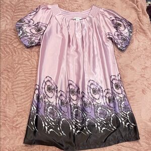 Chic Women's Purple and Black Midi Dress